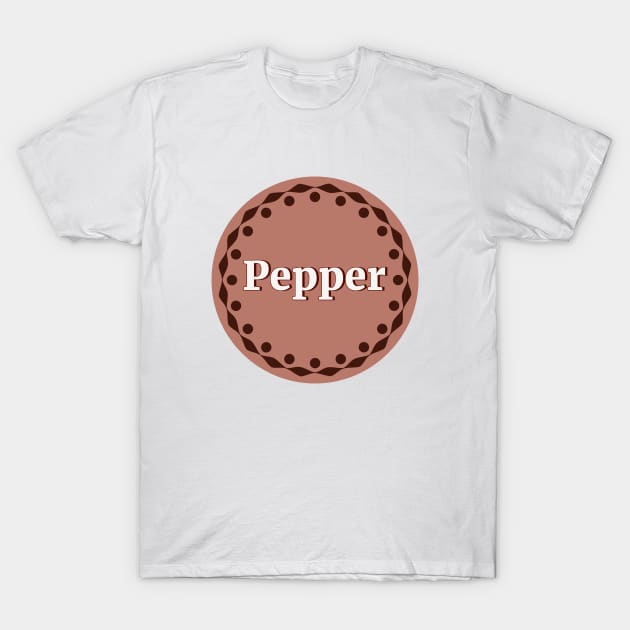 Brown Pepper label T-Shirt by Emy wise